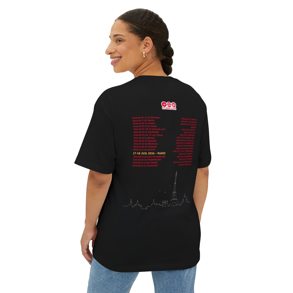 T-Shirt Oversize Noir "BTS World Tour Paris 2026"
