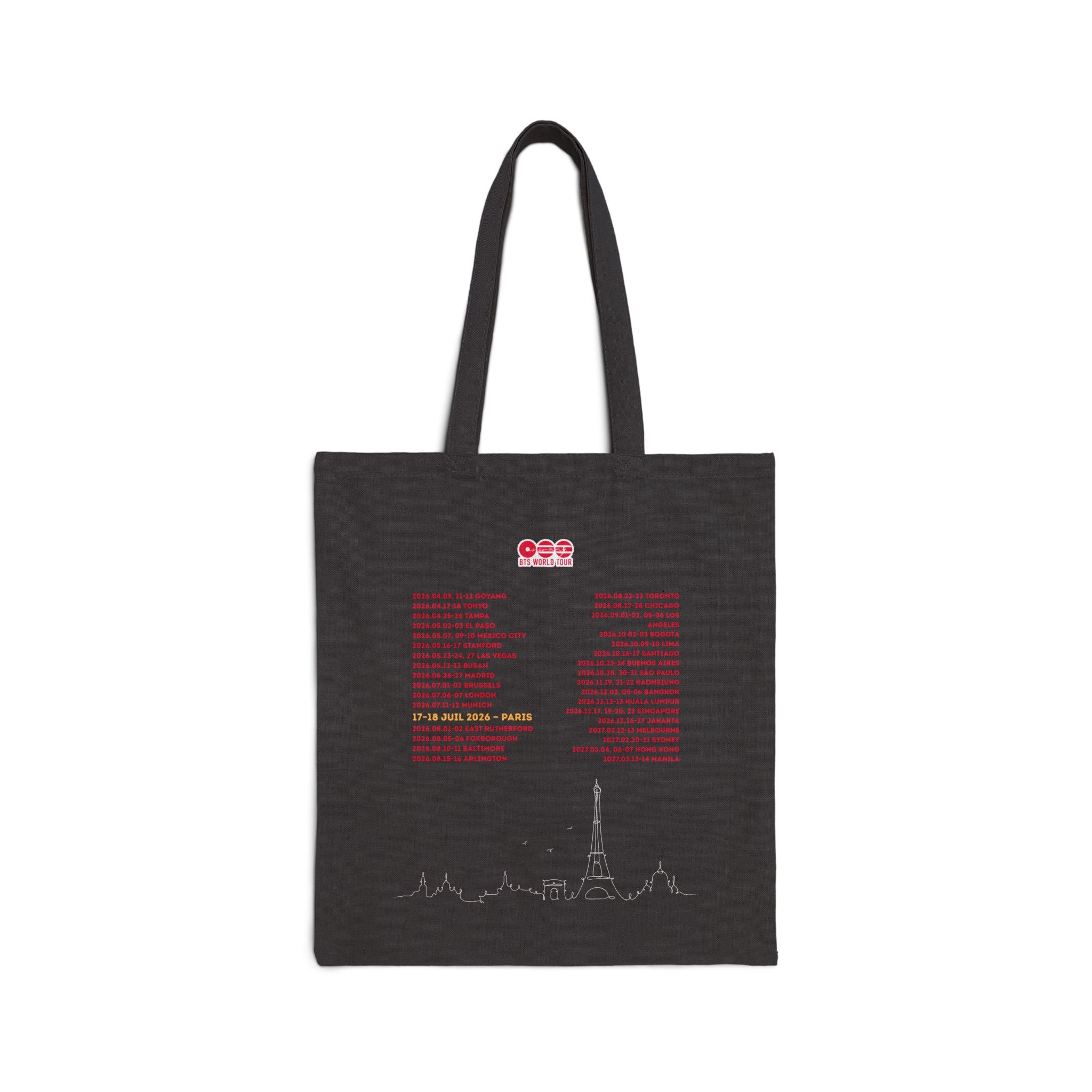 Tote Bag Noir - Édition Limitée - "BTS World Tour 2026"