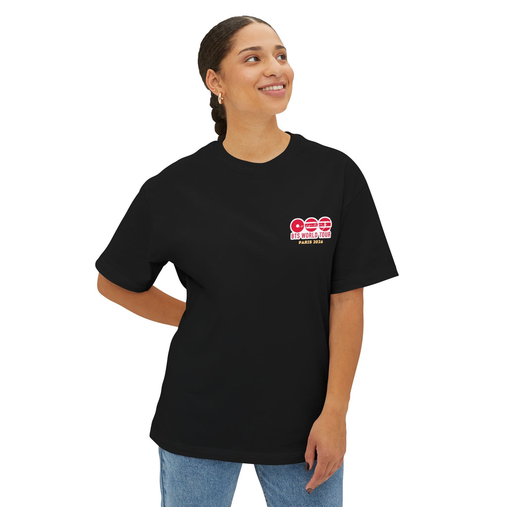 T-Shirt Oversize Noir "BTS World Tour Paris 2026"