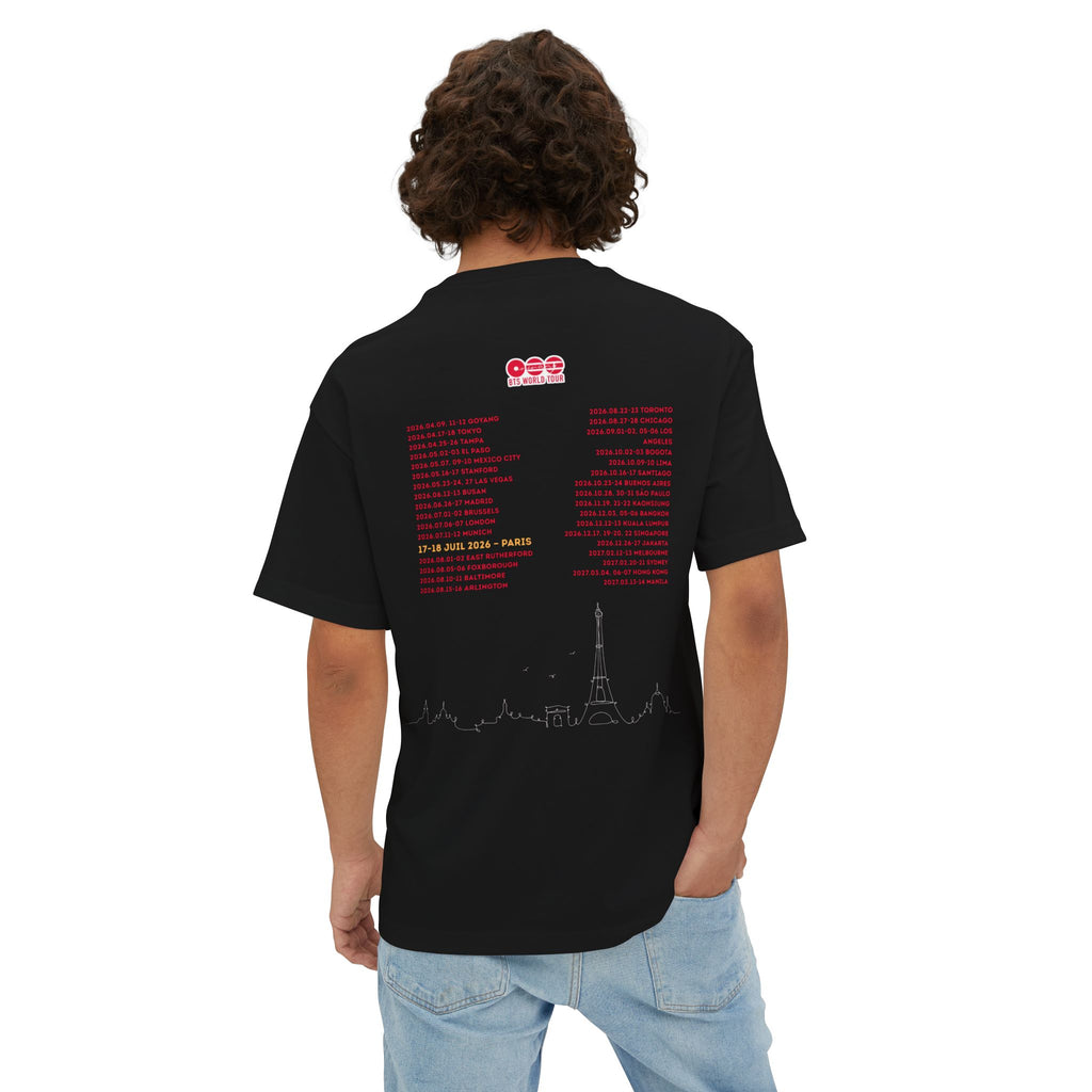 T-Shirt Oversize Noir "BTS World Tour Paris 2026"